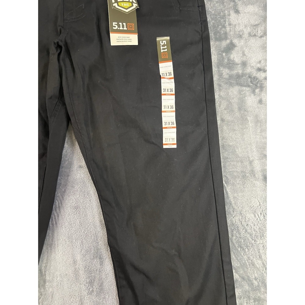 5.11 Tactical Flex-Tac Edge Chino Pants Slim Fit 31x36 Black Cotton 74441 - Picture 8 of 16